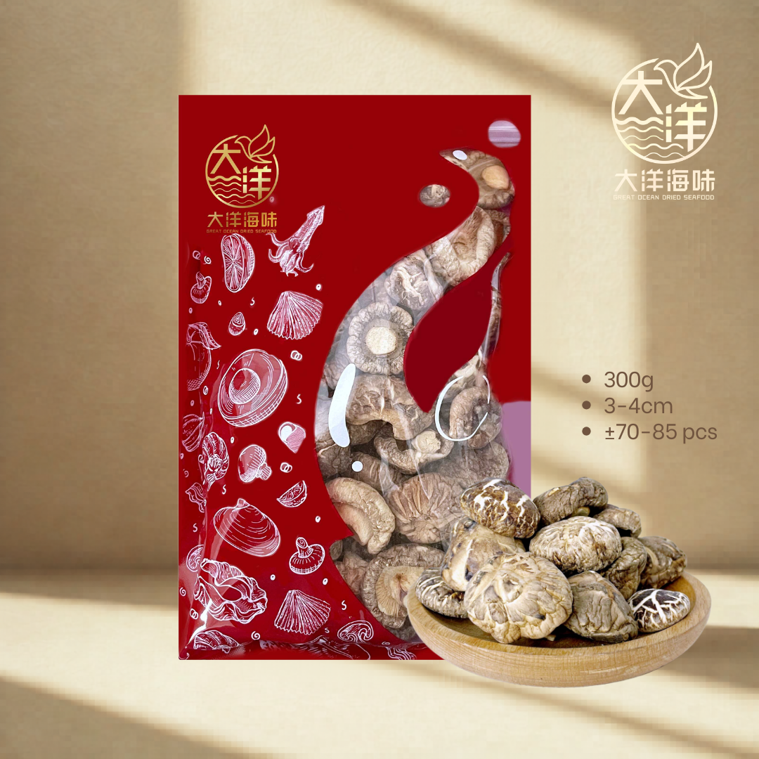 茶花菇 300g Tea Flower Mushroom｜花菇 香菇干货 炖汤煲汤食材 鲜香浓郁 | 300g