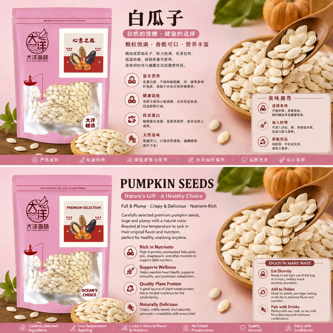 原味白瓜子 (南瓜籽) 400g White Kuaci (Pumpkin Seeds)