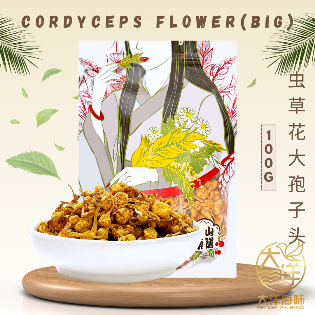 [100g] Great Mountain Cordyceps Flower (Big) | 虫草花大孢子头