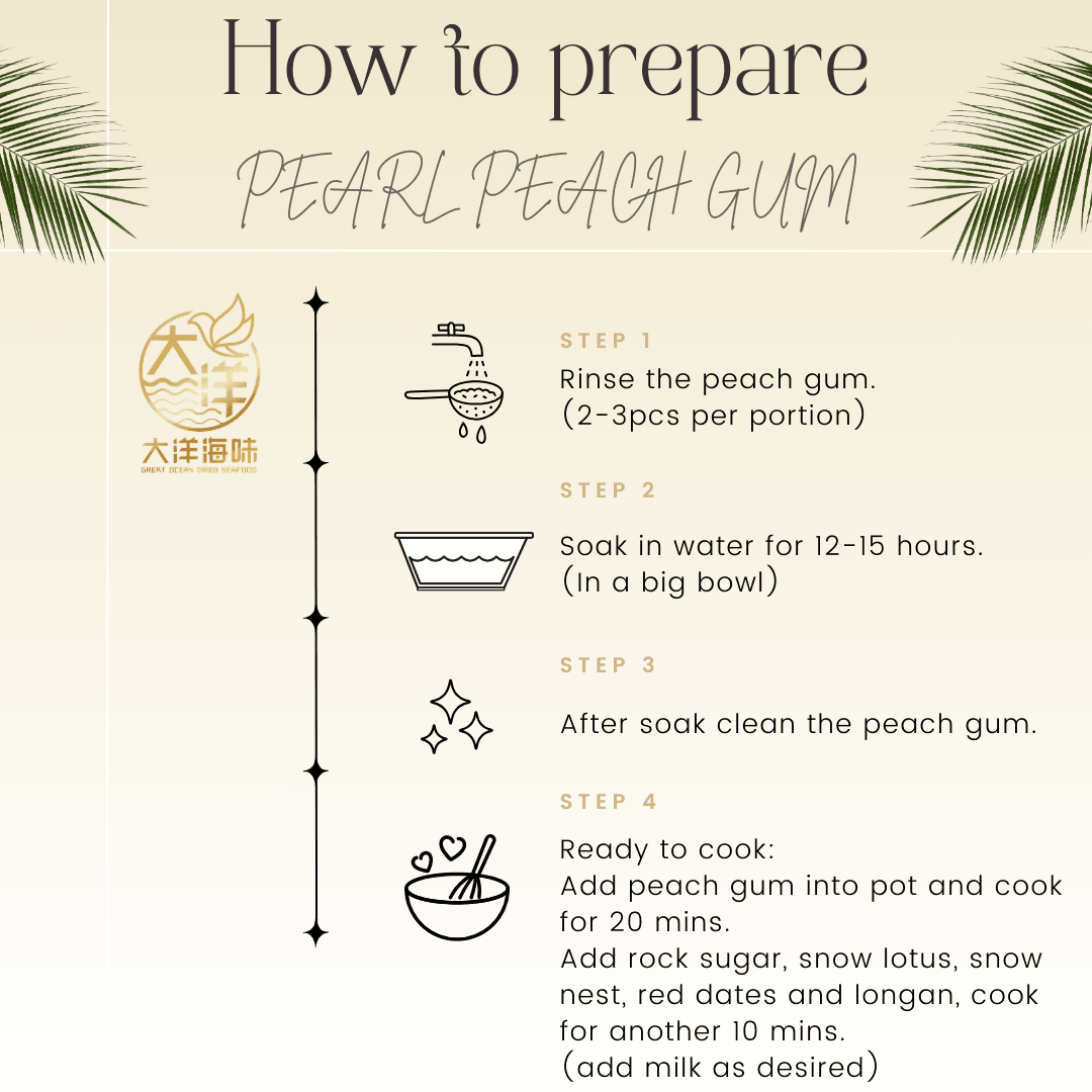 [500g] Great Mountain Pearl Peach Gum | 珍珠桃胶