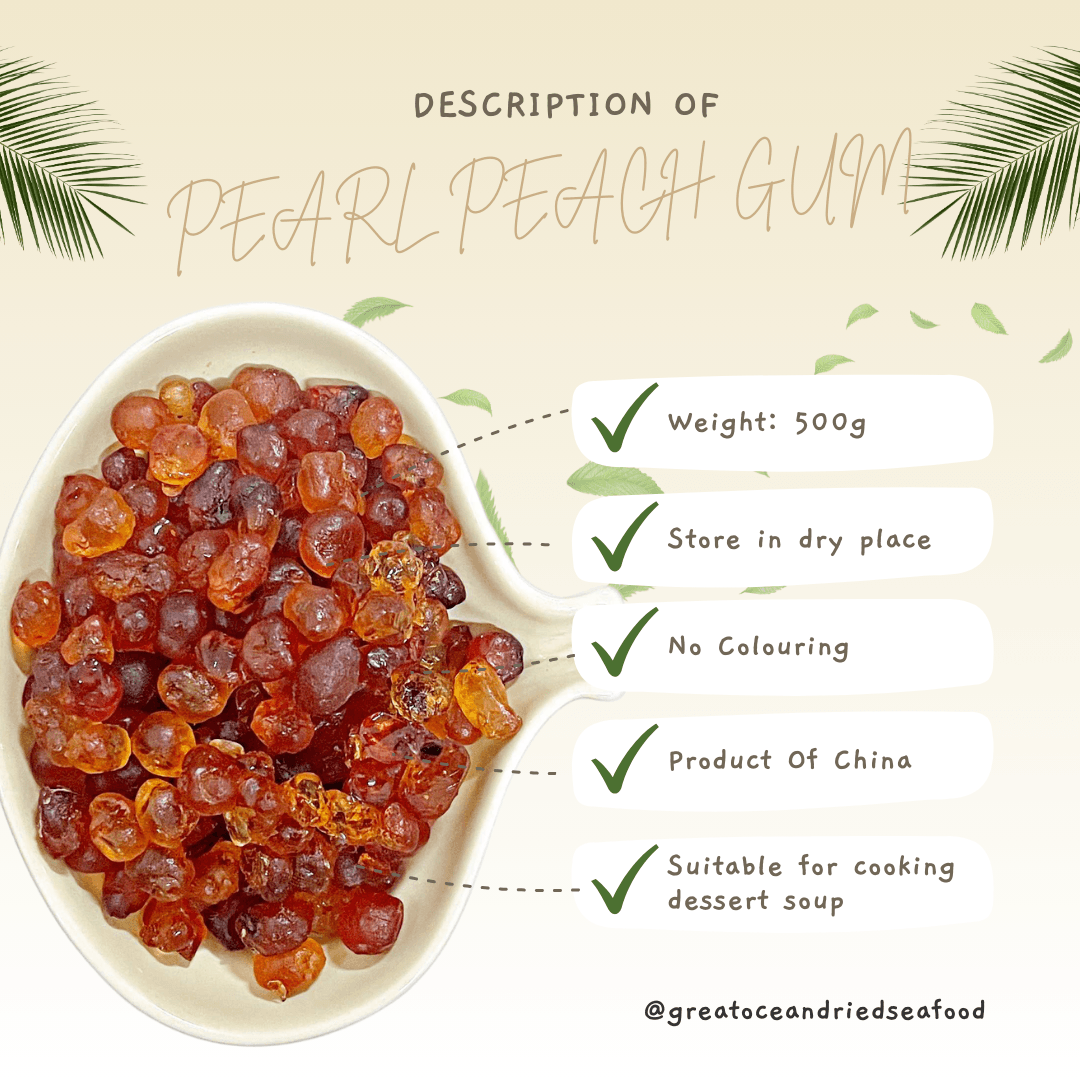 [500g] Great Mountain Pearl Peach Gum | 珍珠桃胶