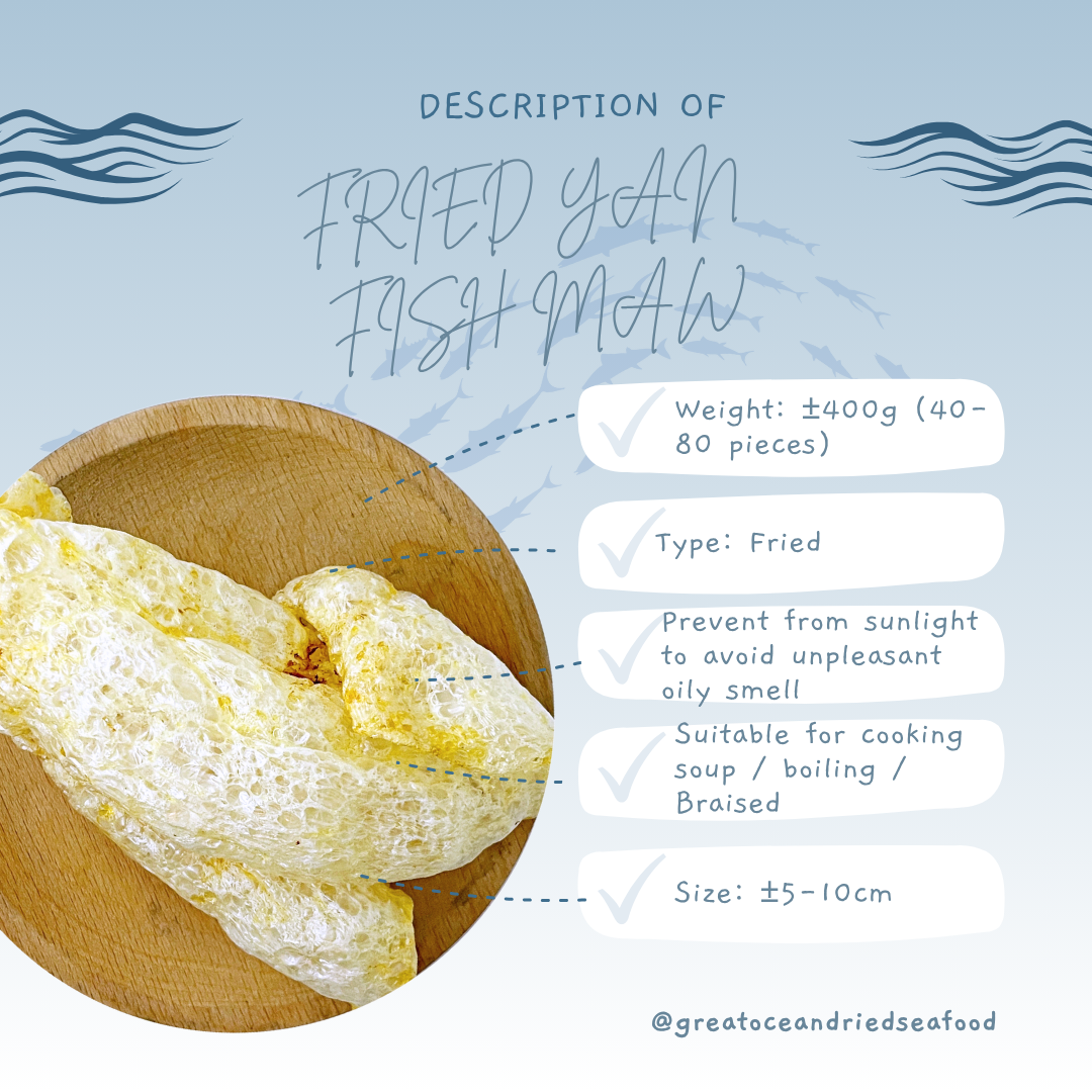 [400G] Mei Hua Brand Fried Yan Fish Maw | 梅花牌 炸燕鳔 | 鱼鳔
