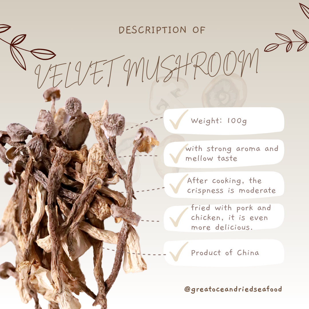 [100g] Great Ocean Dried Velvet Mushroom | 野生 鹿茸菇