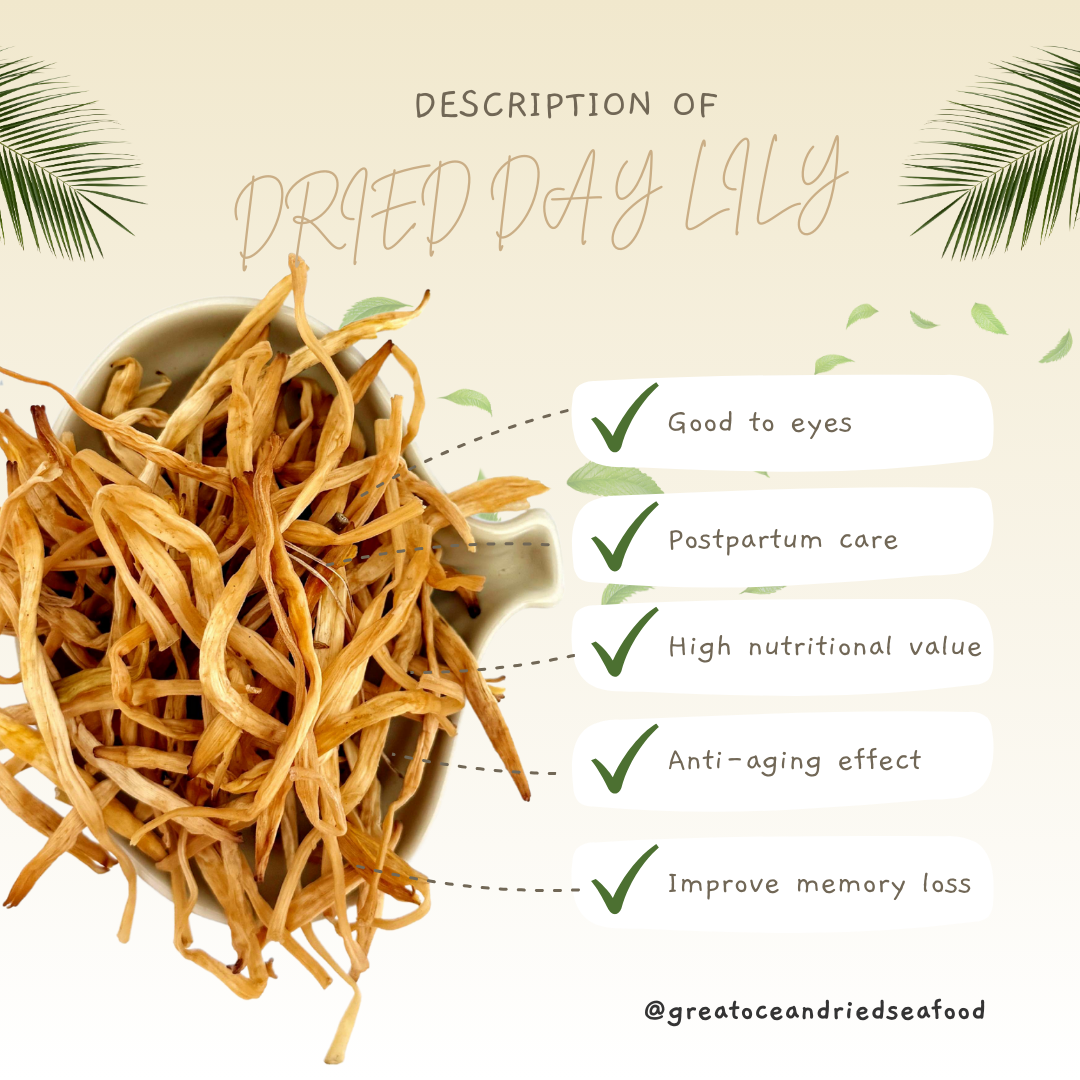 [100G] Great Ocean Sulphur free Dried Day Lily | 无硫磺西北金针菜