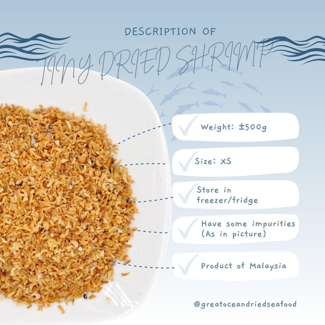 [500G- Unfiltered] Great Ocean Udang Kering Extra Halus Gred A | Tiny Dried Shrimps | 珍珠虾米碎 A