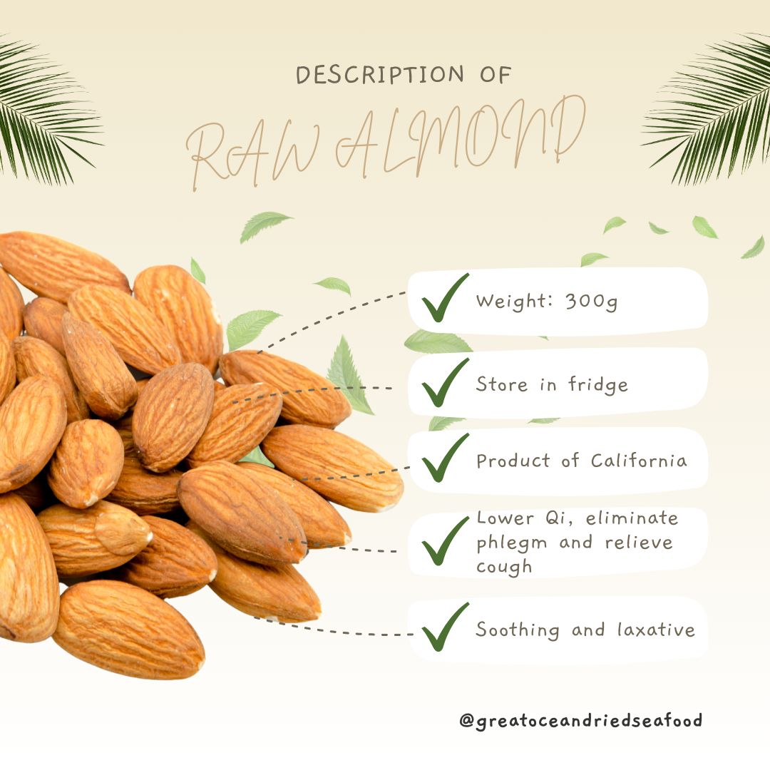 [300g] Great Mountain Herbs Raw Almond | 美国杏仁 (生)