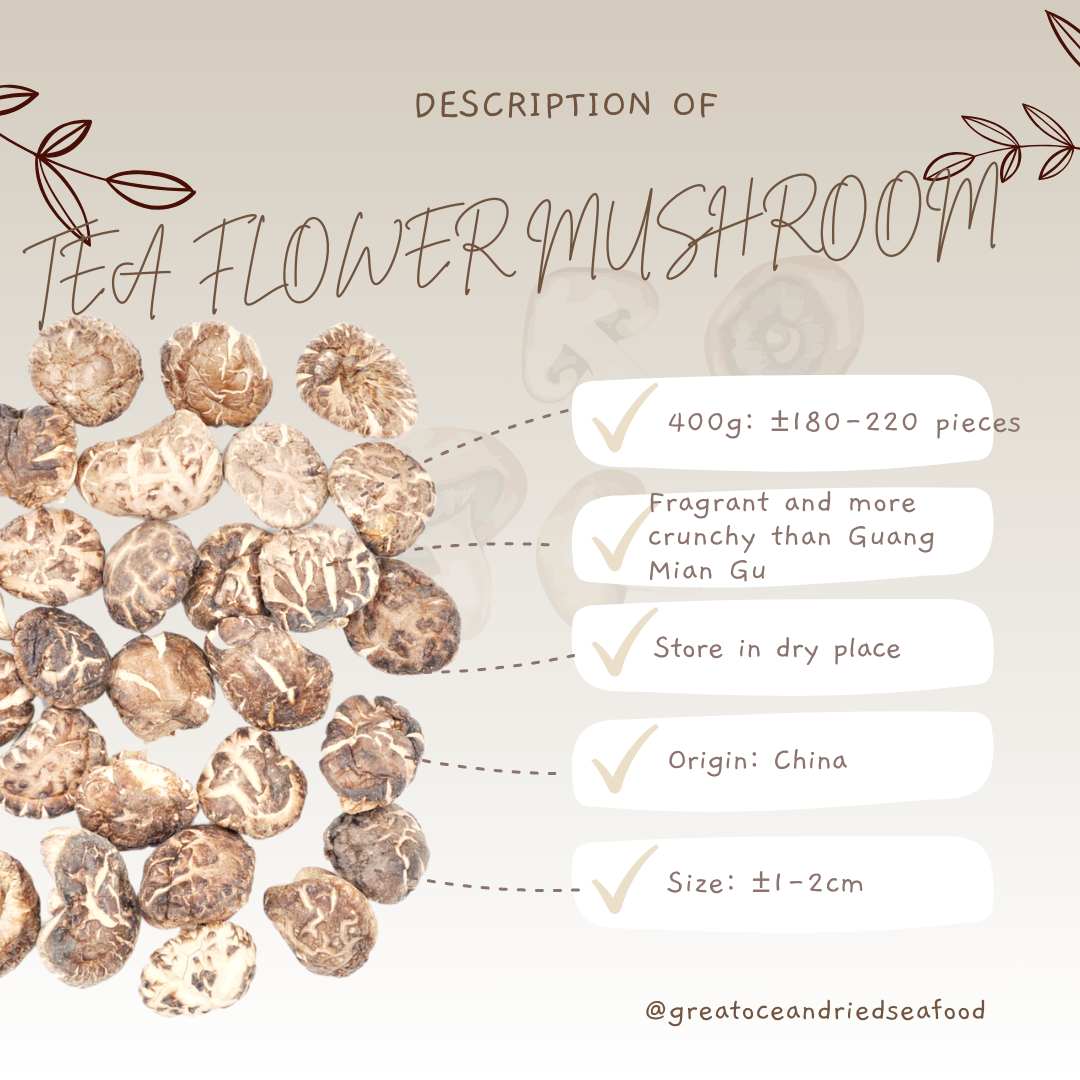 [400g] Great Ocean Tea Flower Dried Mushroom | 仿木茶花菇AA级