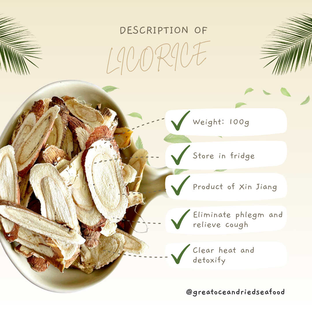 [100g] Great Mountain Herbs Licorice (Gan Cao) | 甘草