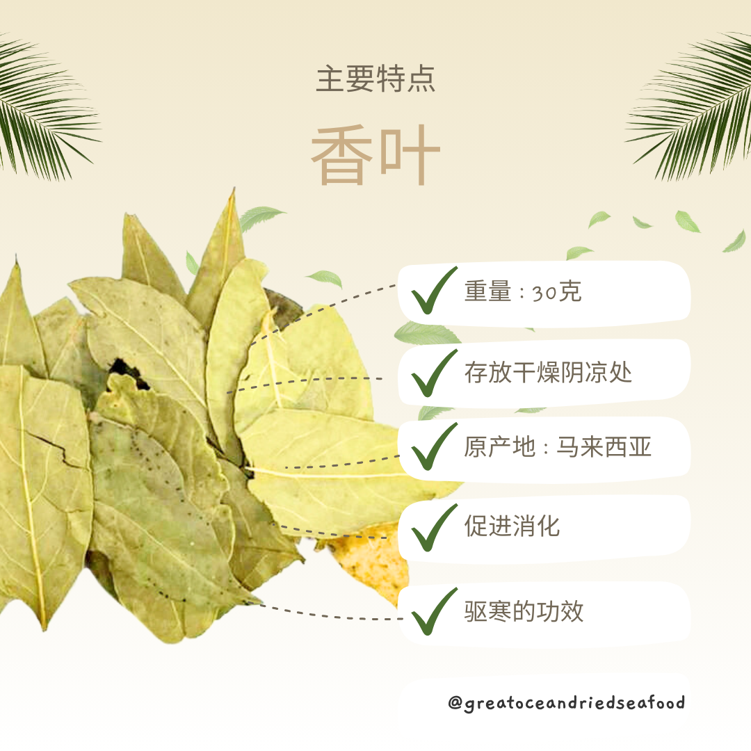 [30g] Great Ocean Dried Bay Leaves | 香叶 | Bay Leaf