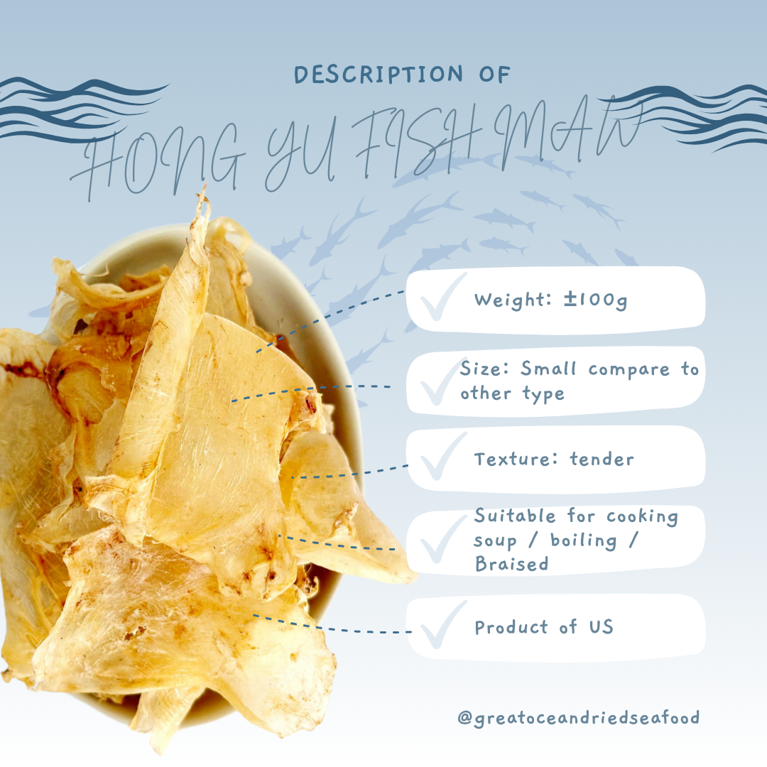 [100g] Great Ocean Dried Hong Yu Fish Maw | 上等 红鱼胶 鱼鳔