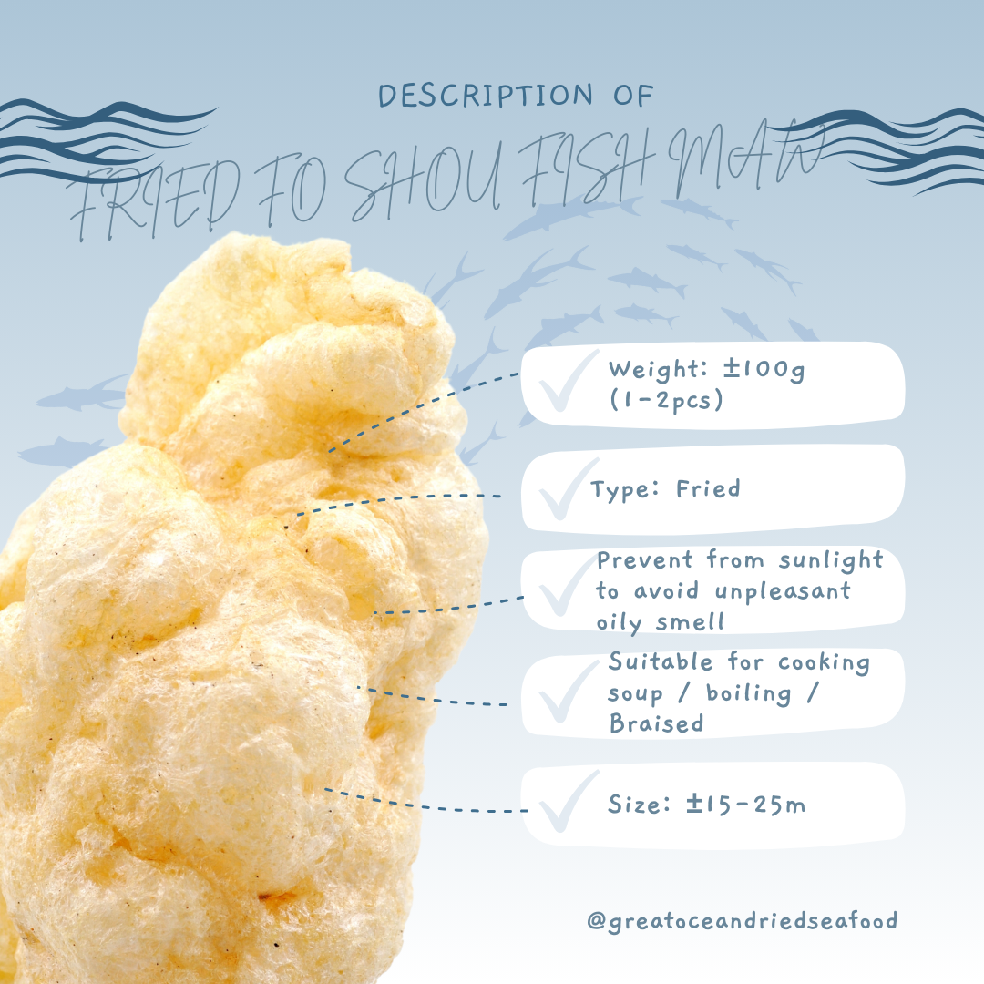 [100g] Mei Hua Brand Fried Fo Shou Fish maw | 梅花牌炸佛手鳔 | 鱼鳔