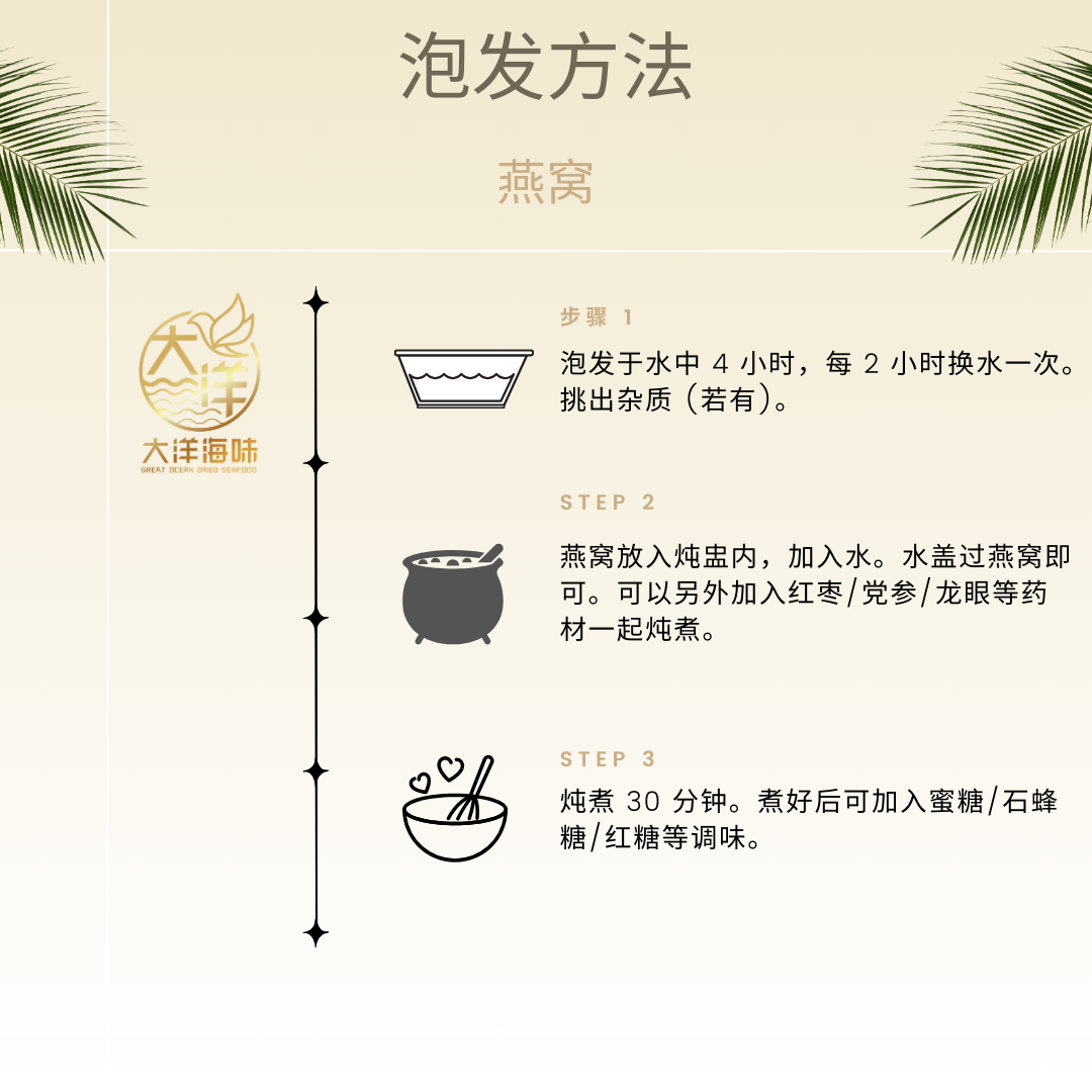 [±22g] Great Ocean Premium Bird Nest Gift Box | 上等燕盏礼盒 (Export Quality) ｜ 燕窝