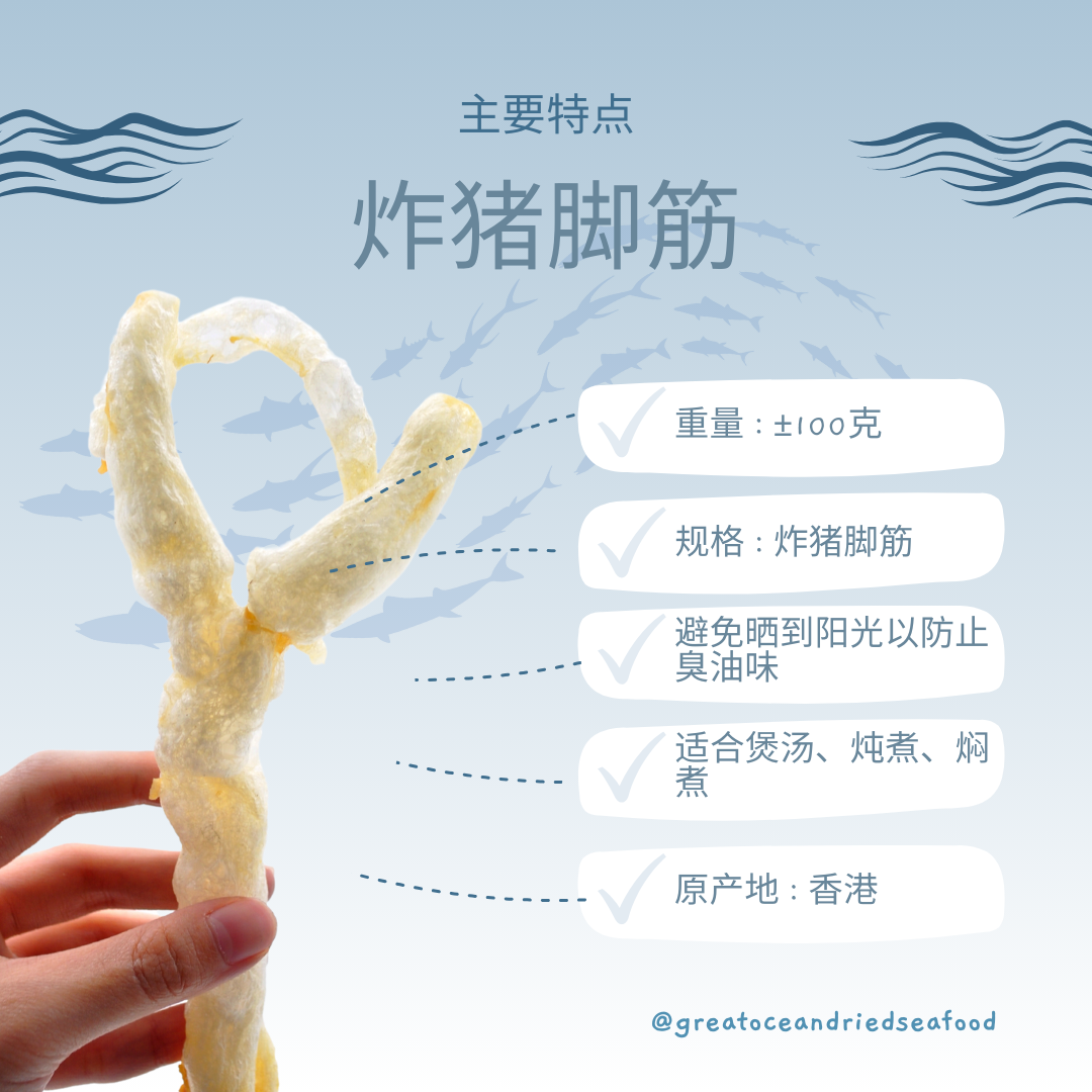 [100g] Mei Hua Brand Fried Pork Tendon | 梅花牌 炸猪脚筋