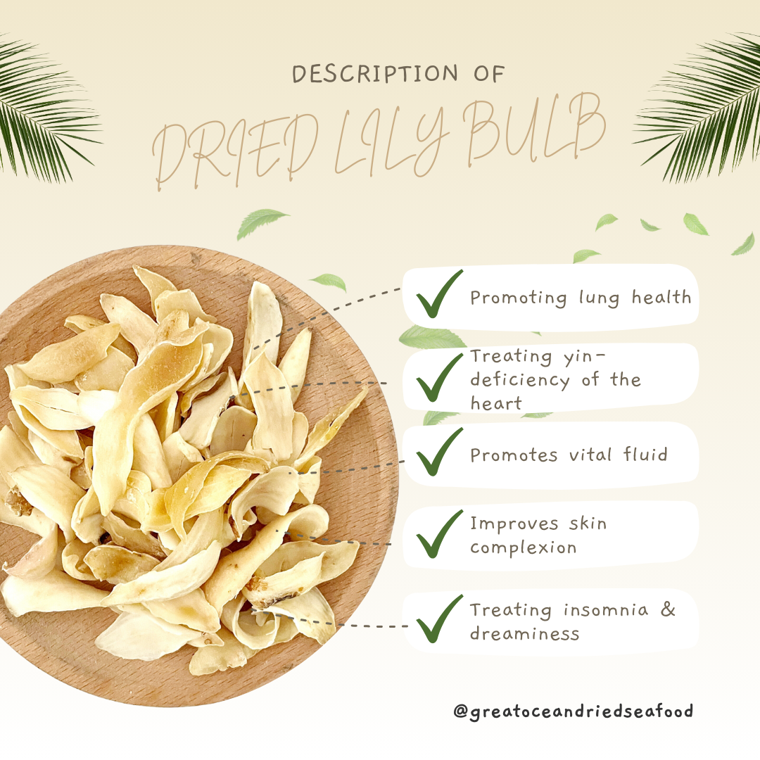 [100G] Great Ocean Dried Lily Bulb | 百合 | 龙牙百合 | Bak Hup