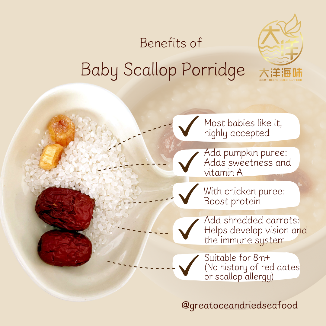 宝宝干贝红枣粥  Baby Scallop Porridge 婴儿营养粥 宝宝辅食粥 干贝粥 8个月以上