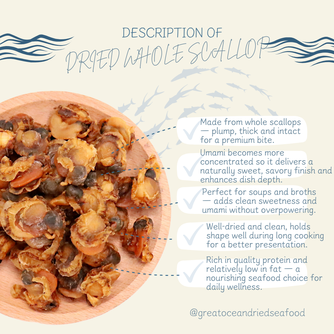 [100g] Great Ocean Dried Whole Scallop | 精选干全贝