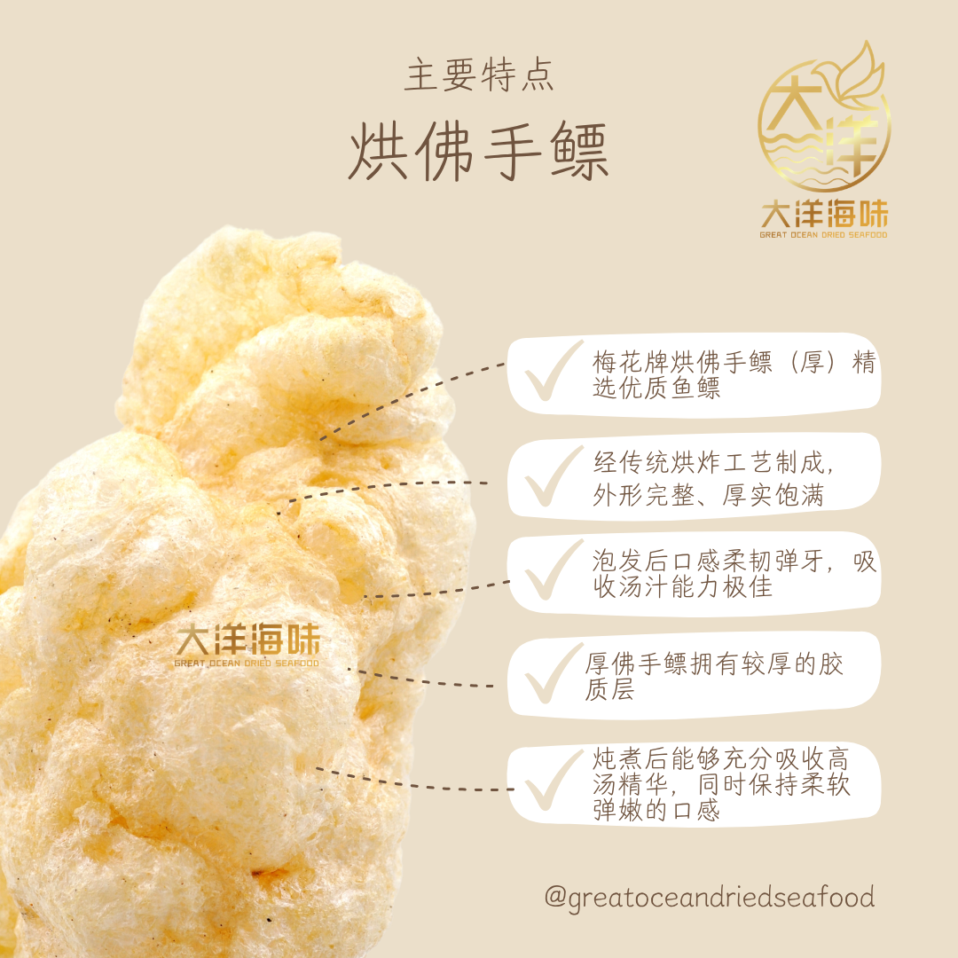 梅花牌烘鱼鳔 Mei Hua Brand Baked Fish Maw