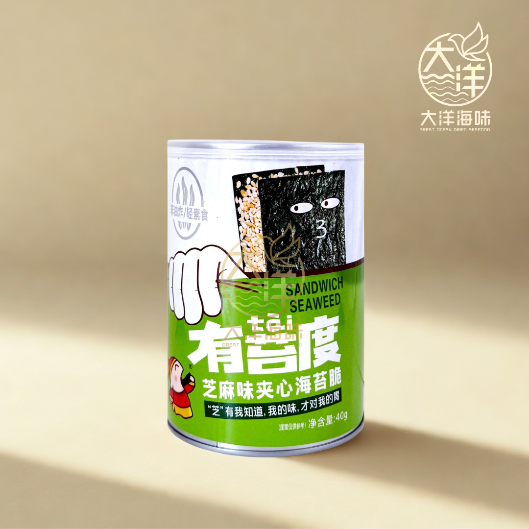 芝麻夹心海苔脆 | Sandwich Seaweed Snack｜香脆零食｜即食海苔｜健康轻食