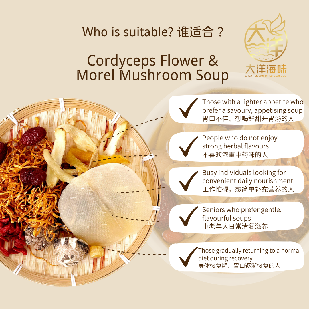 鲍鱼片虫草花养生汤包 Abalone Sliced & Cordyceps Flower Herbal Soup