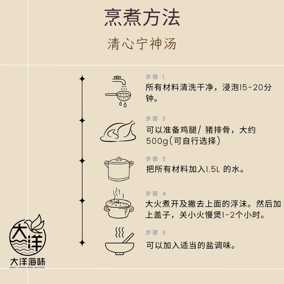 清心宁神汤 Deng Xin Cao Herbal Soup ±65g