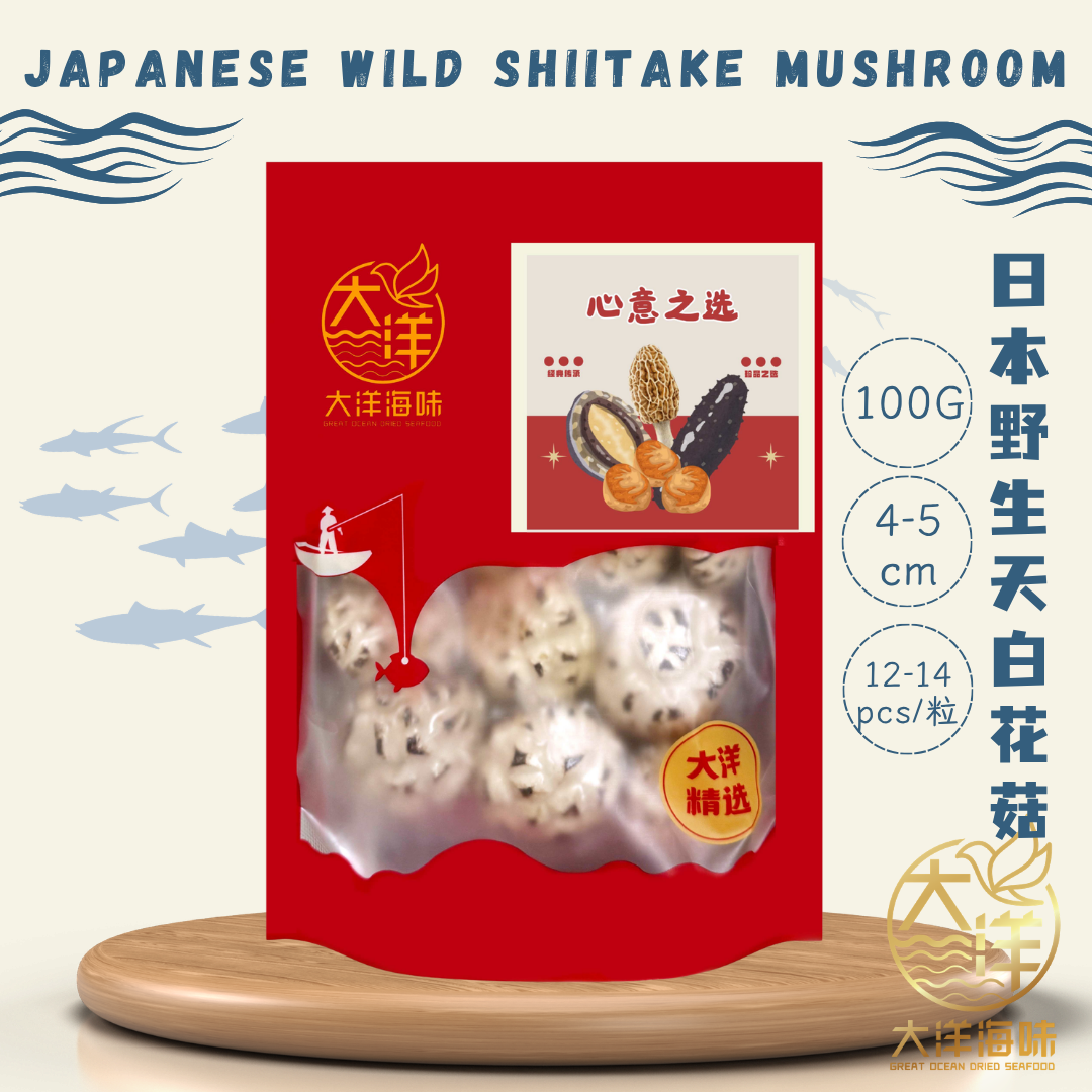 [100g] Great Ocean Authentic Japanese Wild Shiitake Mushroom | 正宗日本野生天白花菇