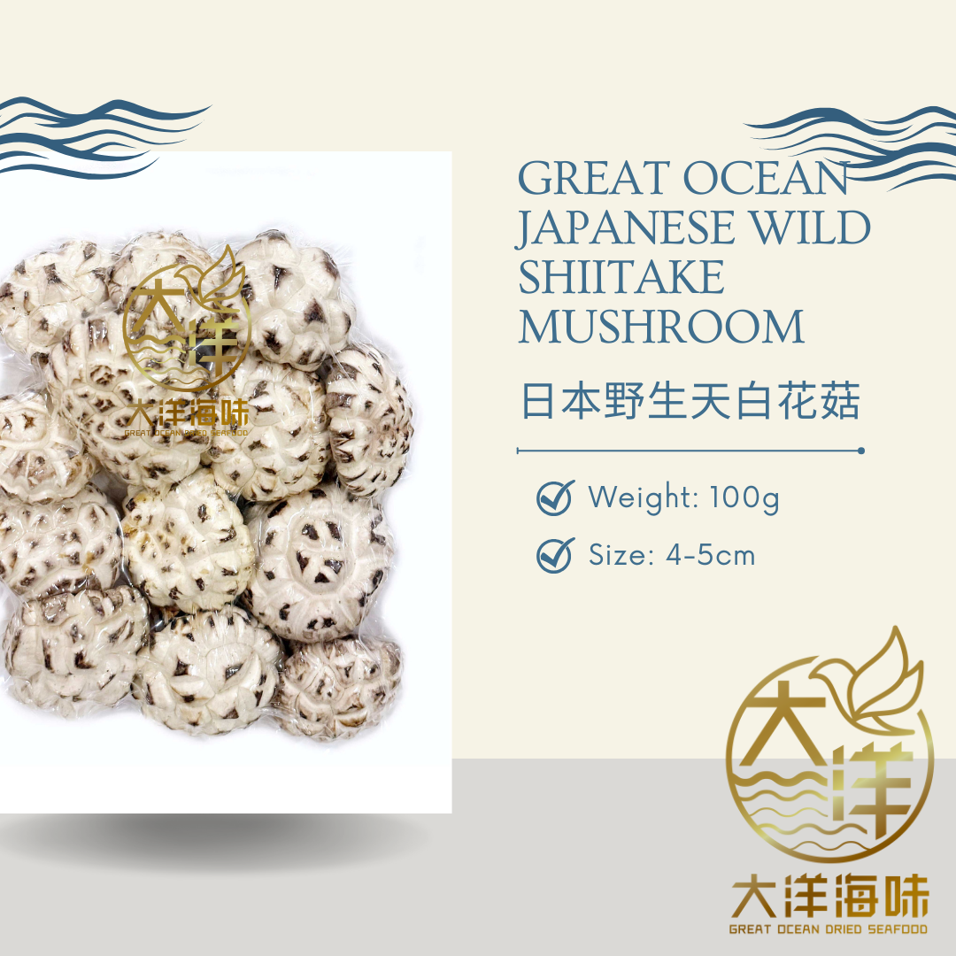 [100g] Great Ocean Authentic Japanese Wild Shiitake Mushroom | 正宗日本野生天白花菇
