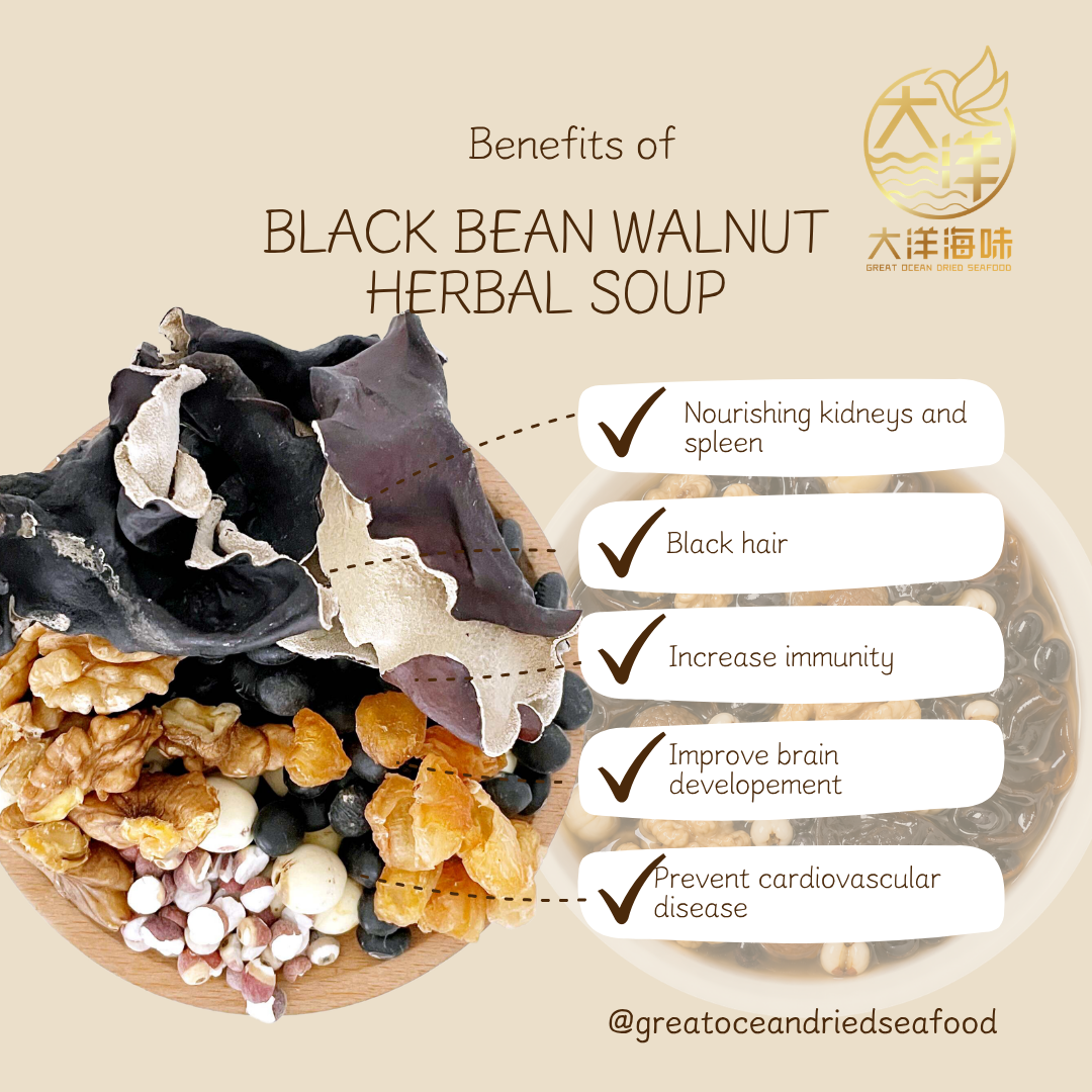 核桃芡实黑豆汤包 Black Bean Walnut Herbal Soup ±168g