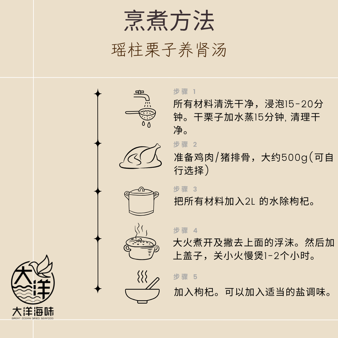 瑶柱栗子养肾汤包 Scallop Chestnut Herbal Soup ±140g