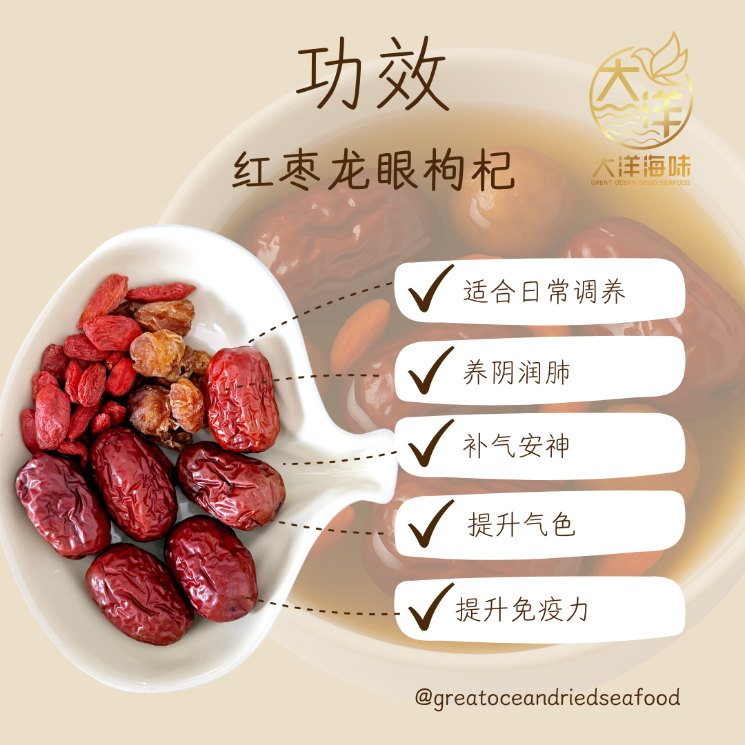 红枣龙眼枸杞茶 养生茶 月子茶 补气养颜茶 Red Dates Longan Goji Berry Tea Pack (G449)