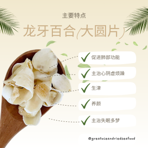 [80g] Great Ocean Premium Dried Lily Bulb (Big) | 无硫 龙牙百合 (大圆片) - Image 3