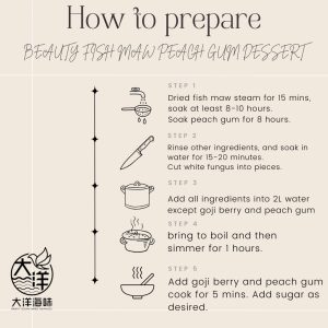 [195g] Great Mountain Herbs Beauty Fish Maw Peach Gum Dessert Soup Pack | 花胶桃胶养颜糖水汤包 - Image 7