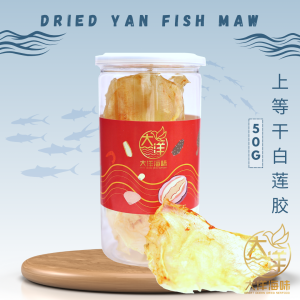 [50g-Bottle] Great Ocean Dried Yan Fish Maw | 上等 干白莲胶 | 干燕鳔
