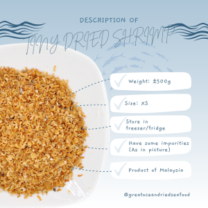 [500G- Unfiltered] Great Ocean Udang Kering Extra Halus Gred A | Tiny Dried Shrimps | 珍珠虾米碎 A - Image 3