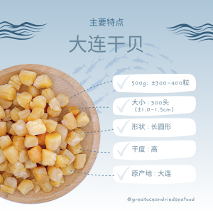 [500g] Great Ocean Chinese Dried Scallop | 精选大连干贝 ｜大连元贝 - Image 2